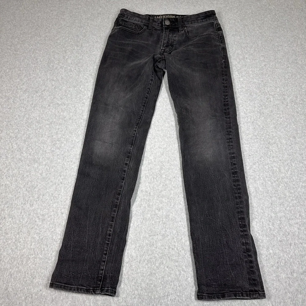 AMERICAN EAGLE Jeans Men's Extreme Flex4 Slim Straight Black Denim 28x32(28x30)